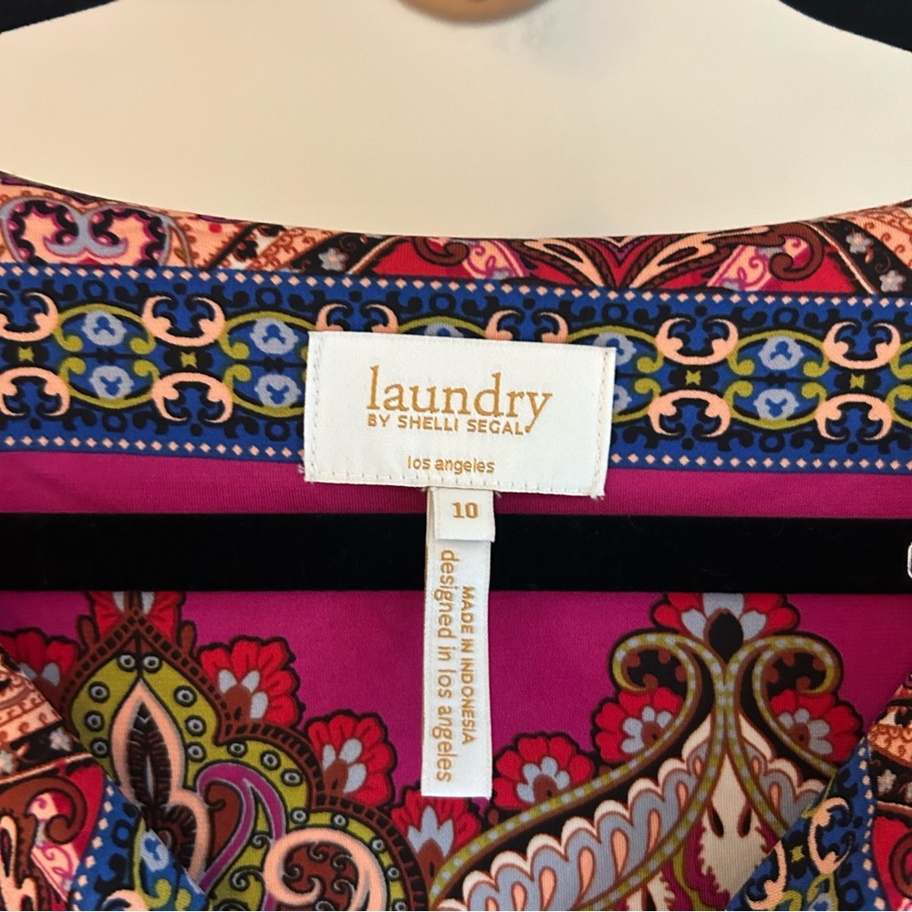 Laundry by Shelli Segal multicolored paisley tunic dress; size: 10 - Picture 4 of 6